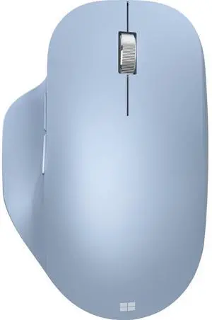 Microsoft Bluetooth Ergonomic Mouse - Pastel Blue - with thumb rest, precise tracking, and customizable buttons