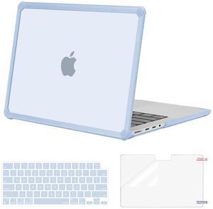 MOSISO Compatible with MacBook Pro 14 inch Case 2025-2021 M4 M3 M2 M1 A3112 A3185 A3401 A2918 A2992 A2779 A2442, Anti-Cracking Heavy Duty TPU Bumper Hard Case&Keyboard Skin&Screen Film, Baby Blue