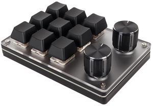 Ergonomic Red Switch Macro Keyboard with Customized Knobs and USB Mini Keypad (9 Keys with 2 Knobs)