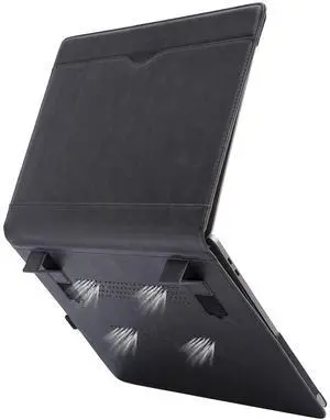 TYTX Laptop Case for MacBook Pro 16 Inch Leather Case 2024 2023 2022 2021 M4 A3403 A3186 M3 A2991 M2 A2780 M1 A2485 Protective Folio Book Cover with Vents and Stand Function, Black