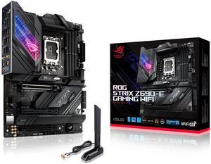 Asus ROG Strix Z690-E Gaming WiFi Desktop Motherboard - Intel Z690 Chipset - Socket LGA-1700 - Intel Optane Memory Ready - ATX - Pentium Gold, Celeron, Core i5, Core i7, Core i9 Processor Supported -