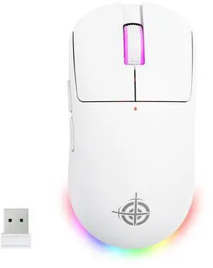 MAGIC-REFINER G6 Wireless Gaming Mouse,24000 DPI Adjustable,72g Lightweight Mouse,1000Hz Polling Rate,Tir-Mode BT/2.4G/ Wired Gaming Mouse,750mAh Battery,with Grip Tape for Gamer/Office/PC/Mac,White