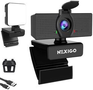 NexiGo 1080P Business Webcam Kits, N60 HD Web Camera with Microphone and Privacy Cover, Software Control, Enhanced Video Conference Lighting Kit with Webcam Style Clip, for Zoom/Skype/Teams