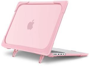 MOSISO Compatible with MacBook Pro 16 inch Case 2025 2024 2023 2022 2021 M4 M3 M2 M1 A3403 A3186 A2991 A2780 A2485 Pro Max Chip, Heavy Duty Shockproof Plastic Hard Case with Fold Kickstand, Pink