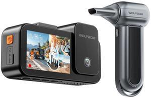 WOLFBOX X5 New 3 Channel 4K HDR Dash Cam & MF100 Electric Air Duster