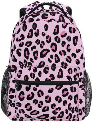ALAZA Leopard Print Cheetah Pink Backpacks for Girls Boys School Backpack Kids Bookbag 3rd 4th 5th Grade Elementary Travel Laptop Shoulder Bag Students Daypacks