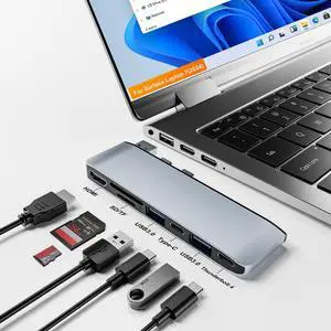 Surface Docking Station, Adapter with 4K HDMI, USB-C Thunderbolt 4 (8K Video+40Gbps Data+100W Power), Type-C, 2*USB 3.0, SD TF Card Slot, Triple Display for Surface Laptop 7 (2024)