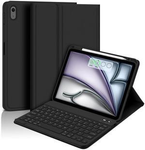 Bettdow for iPad Air 6 11 inch 2025 M3/2024 M2 Keyboard Case,iPad Air 5th/4th 10.9 inch Gen 2022/2020-Detachable iPad Keyboard Case with Pencil Holder,Wireless Keyboard for iPad 10.9" & 11"-Black