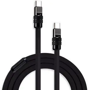 chubbycable Black Chubby - Special Black Samurai Edition Silicone USB C Cable Durable 240W Fast Charging Cable Phones Tablets Power Bank Charger Cord, Type C to Type C, 4.9FT