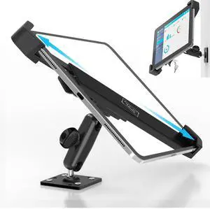 Cuxwill Tablet Wall Mount Lock Holder for 7-11" iPad, Metal Anti Theft Tablet Kiosk Mount with Secure Lockable for Conference Room, Desktop, Under Counter, Cabinet, Gym - Fits iPad, Galaxy Tab Series