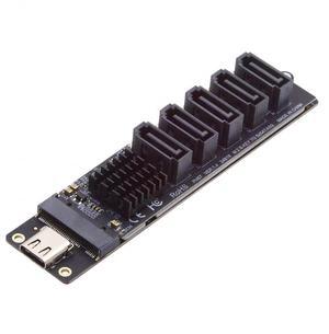 CY Adapter 10Gbps USB-C Type-C to NGFF Key B+M SATA 6Gbps 5 Ports Adapter Converter PM Port Multiplier Selector JMB575 JMS580