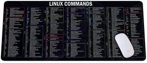 Linux Commands Long Linux Cheat Sheet Mouse Mat for Software Engineers Hackers and Programmers Software Computer Accessories Gamer Mouse pad, Laptop Pad Mat QDH