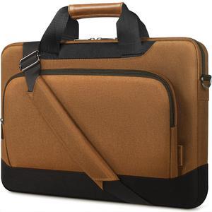 DOMISO Laptop Sleeve Case Large Capacity Shoulder Bag Compatible with 17-17.3 inch Dell Precision 17 / MSI/HP Gaming Pavilion 17 /MacBook Pro 17,Brown