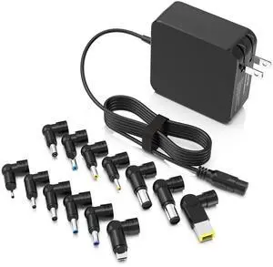 Universal Laptop Charger 100W GaN AC Adapter for HP Dell Gateway Toshiba Lenovo Acer ASUS Samsung Chromebook DC Output 12V 16V 18.5V 19V 19.5V 20V Power Supply Cord with 13 Tips with USB C Type C tip