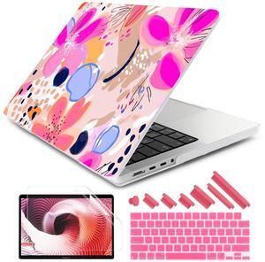 DONGKE for M4 MacBook Pro 16 Inch Case 2024 2023 2021 A3403 A3186 M3 A2991 M2 A2780 M1 A2485 Pro/Max Chip, Plastic Hard Shell Case & Keyboard Cover for Mac Pro 16 with Touch ID, Floral Artistic