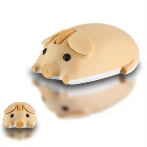 elec Space Cute Pig Design Wireless Mouse Dual Mode Bluetooth & USB Mouse, Silent Operation, Ergonomic, Perfect for Laptops & PCs, Ideal Gift for Animal Lovers and Kids (Yellow)