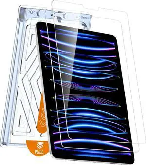 iGluz 2 Pack for iPad Pro 11"(4th 3rd 2nd 1st Gen) iPad Air 10.9"(5th 4th Gen) 9H+ Tempered Glass Screen Protector with Easy-Install Box[12FT Military Grade Shatterproof] HD Clarity,Scratch Resistant