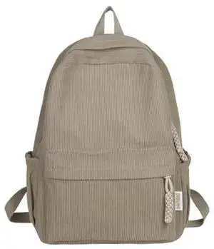 LEMONEYE Cute Corduroy Double - Shoulder Backpack for Women, Lightweight Laptop Bag, Great for Daily & Travel (Grey)