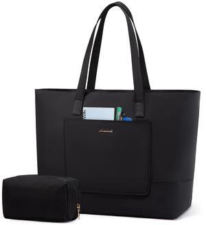 LOVEVOOK Tote Bag for Women, Work Tote with Laptop Compartment for Nurse Travel Commuter, Gym Tote Purse with Yoga Mat Strap