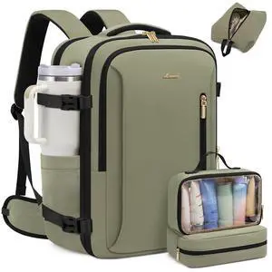 LOVEVOOK Travel Backpack For Women with Waist Strap, 40L Carry On Backpack Luggage Flight Approved,TSA Personal ltem Travel Bag Essentials Fits 17.3 Inch Laptop,Weekender Daypack with 3 Packing Cubes