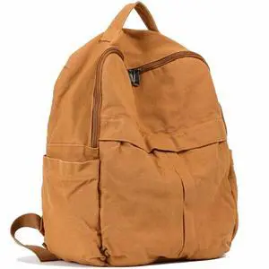 MaxxCloud Cute College Laptop Backpack for Women, Heavy Cotton, Retro Canvas Backpack Travel Bag