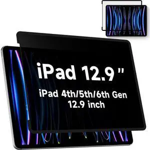 Upgrade Privacy Screen Protector for iPad Pro 12.9 inch (2021,2020,2018)/ iPad Pro 5th/4th/3rd Generation, Fully Removable Anti Spy Glare Blue Light Filter, High Sensitive/Bubble Free/Detachable