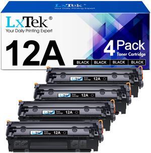LxTek Compatible 12A Toner Cartridge Replacement for HP 12A Toner Q2612A Compatible with Laserjet 1012 1022 1020 1018 1022N 1010 3015 3050 3030 3052 3055 M1319F Printers, 4 Pack Black
