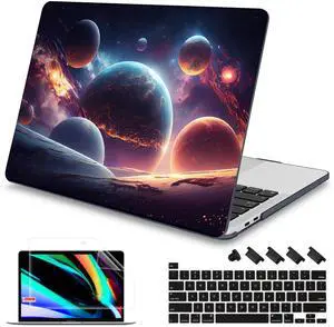 Mektron Case for MacBook Pro 16 Inch A2141 Cover 2019 Release 16" with Liquid Retina Display/Touch ID, Plastic Hard Shell with Keyboard Skin & Screen Protector & Dust Plug, Planets