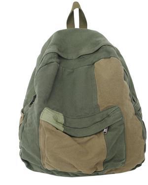 MININAI Vintage Canvas Backpack for Women Men Grunge Hippie Boho Patchwork Backpack College Book Bag Travel Casual Daypack (One Size,Green)