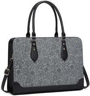 Laptop Bag for Women 15.6 Inch Work Tote Bag for Women,Leather Computer Bags Waterproof Tote Professional Briefcase,Large Capacity Business Office Bag for Work