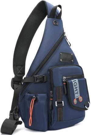 NICGID Sling Bag Backpack, 13.3'' 14.1'' Laptop Bag Crossbody Shoulder Chest Backpacks Travel Outdoors for Men Women (Blue-2609, 14.1-Inch)