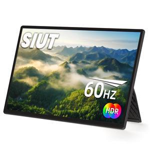 SIUT 16" Portable Monitor for Laptop - 1200P FHD IPS Travel Screen Extender with HDMI & USB-C Ultra-Thin External Display with Adjustable Stand Compatible with PC MAC Switch Phone Computer Xbox PS4/5