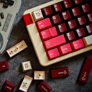 Sumgsn Double Shot Keycaps Set 121 Keys Custom Red Keycaps Compatible with 61/64/87/104/108 Mechanical Keyboard Cherry Mx Switches