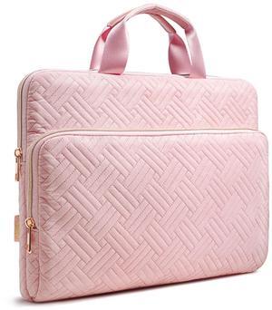 TiMOVO 15.6 Inch Laptop Sleeve Compatible with MacBook Air Pro, 15.6 Inch HP, Dell, Lenovo, Asus Notebook, Protective Laptop Carrying Case Bag with Handle, Pink
