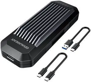 GRAUGEAR M.2 NVMe SATA SSD Enclosure Adapter Tool-Free, USB C USB3.2 Gen2 10Gbps M2 SSD Enclsoure External Case Support UASP Trim, RTL9210B for PCIe NVMe SATA M-Key B+M Key [G-M202-AC-10G]