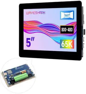 Waveshare ESP32-S3 5inch Capacitive Touch Display Development Board, 5-Point Touch, 32-Bit LX7 Dual-Core Processor, Support Wi-fi & BLE, with Onboard Antenna, 800x480 Display Resolution