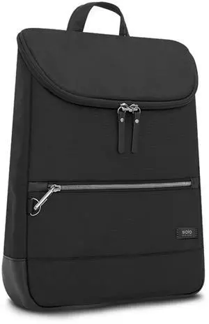 Solo New York Backpack for Women - Carry On Bookbag for Travel & Work, Fits 14.1" Computer, RFID Protection, Lightweight Bag with Laptop Sleeve, Slash Proof - Stealth Hybrid, Black