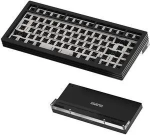 NLOFIN Custom Mechanical Keyboard Base,Modular Aluminum Keyboard Base, RGB Backlighting Suitable for Win/Mac/Gaming (Black)