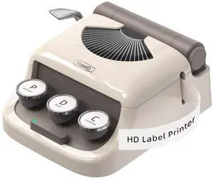 Makeid Q1 Label Maker Machine with Tape - Portable Bluetooth Label Makers for Home & Office Organization - Compatible with Apple iOS & Android - Clear Prints, Custom Templates & Fonts, Retro Design
