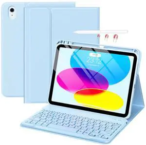 for iPad 10th Generation Case with Keyboard 2022, Keyboard Case for iPad 10.9" inch 10th Gen - Removable BT Wireless Keyboard-Pencil Holder-Tablet Keybaord Case for iPad 10.9"