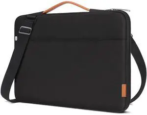DOMISO Laptop Case Laptop Sleeve Cover Compatible with 15 inch MacBook Air M4/A3241 2025, M3/A3114,M2/A2941,15 inch MacBook Pro A1990 A1707,XPS 15 Plus with Shoulder Strap,Black