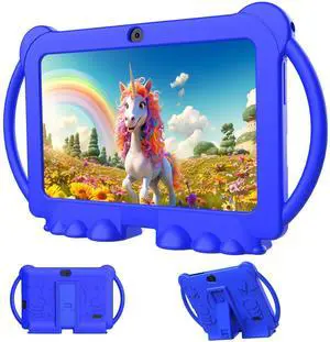 Aheadthink Kids Tablet 7 inch Toddler 4GB RAM 32GB ROM Tablets IPS Touch Screen, Iwawa & Parent Control Kid Tablet WiFi Dual Camera, Shockproof Case.
