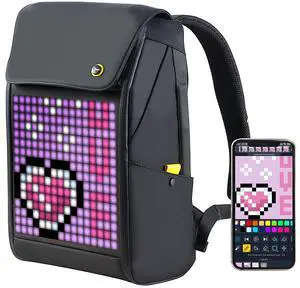 Divoom Pixoo M LED Backpack - Customizable LED Screen for Anime Raves and Motorcycles Smart Stylish and Functional Backpack with Bluetooth for Adults