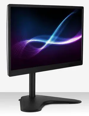 Mount-It! Single Monitor Stand, Freestanding Desk Mount for 21.5-32 Inch Screens, VESA Compatible Desk Stand with Height Adjustable, Tilt, Swivel, and Rotation Features, Sturdy Base Supports 17.6 lbs