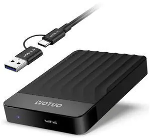 YOTUO Portable External Hard Drive Storage Expansion Mobile HDD USB 3.0 USB-C for PC, Mac, Desktop, Laptop, PS4, PS5, Xbox One X/S, Xbox 360, Xbox Series X/S, Office & Game (Black, 1TB)