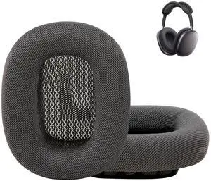 Earrock Ear Cushions Replacement Fabric Earpads for AirPods Max Sweat Proof with Mesh Fabric and Magnet Black