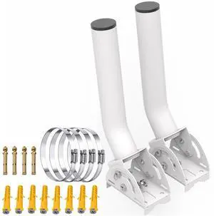 Universal Wireless Bridge Bracket Mount, Poles/Wall Mounting, 12" Adjustable J Pole Mount for Outdoor Antenna Access Point Weather Station Point-to-Point WiFi Extender Router CPE Bridges, 2-Pack