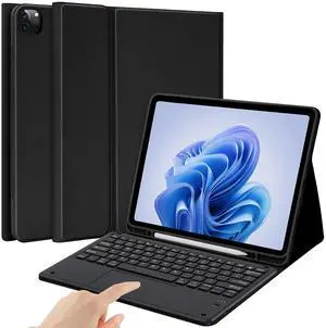 BQSS Keyboard Case for iPad Air 13 inch(M2) 2024 Case with Keyboard for iPad Pro 12.9 inch 6th Gen 2022/5th Gen Keyboards Cover Detachable Non-Backlit Wireless Keyboards Cases with Pencil Holder Black
