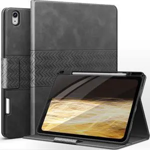 auaua Case for iPad Air 13 Inch (2025/2024) M3/M2, PU Leather Case with Pencil Holder, Supports Pencil Pro and Pencil (USB-C), Adjustable Angles, Auto Sleep/Wake (Grey)