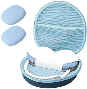 ProCase Hard Case for AirPods Max, Travel Carrying Headphone Case with Silicone Earpad Cover & Mesh Pocket, AirPods Max Protective Portable Storage Bag -Navy